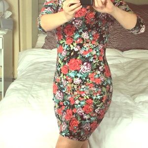 Cute floral spring dress. Size L. Cotton